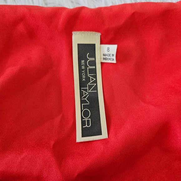 Julian Taylor Women's Coral Scoop Neck Sleeveless Layered Mini Dress.‎ Size 8 - Picture 6 of 9